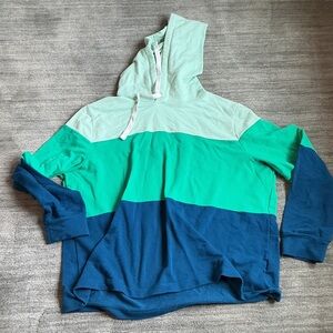 J. Crew Colorblock Hoodie - Mint, Teal, Navy